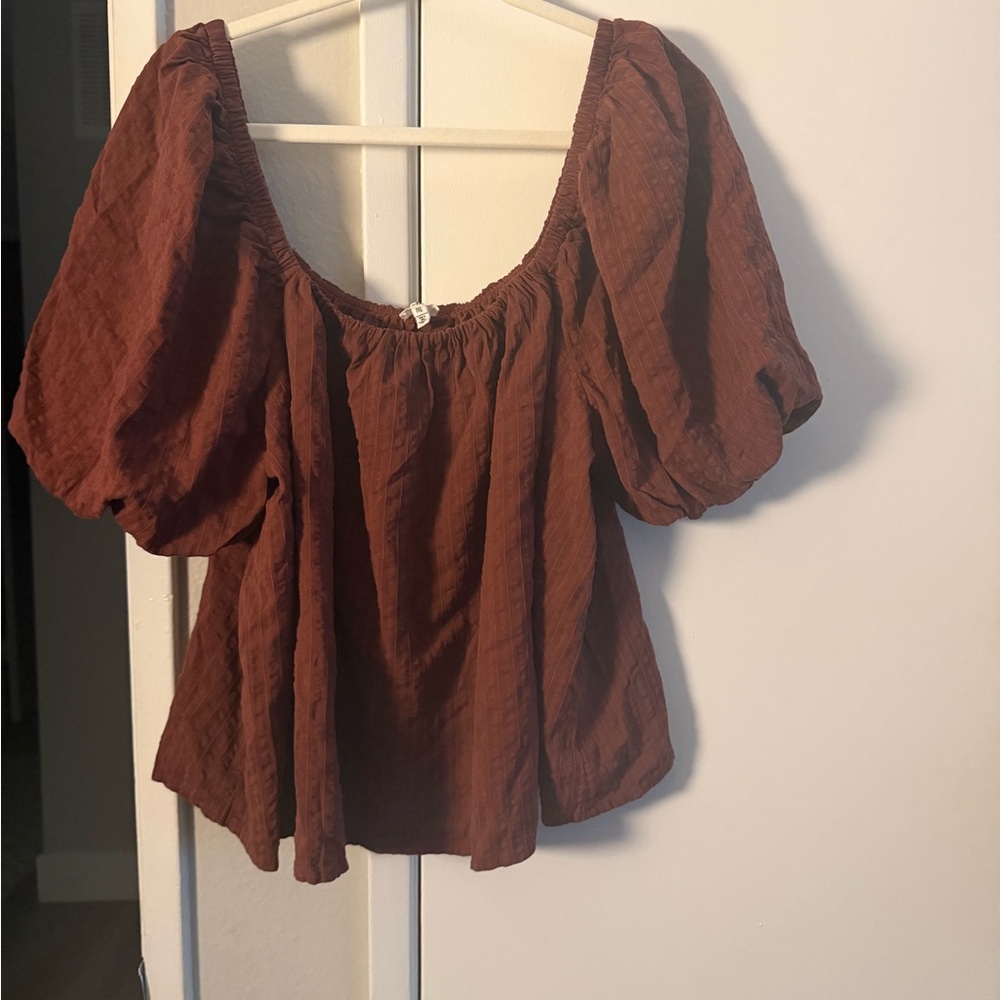 Aerie Seersucker Puff Sleeve Top - Picture 3 of 4
